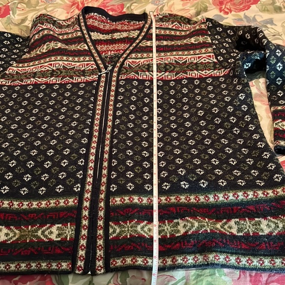 CABELLAS Size 2X NORDIC Ski Zipper Cardigan V-Neck Sweater Longline Cozy - Picture 14 of 16